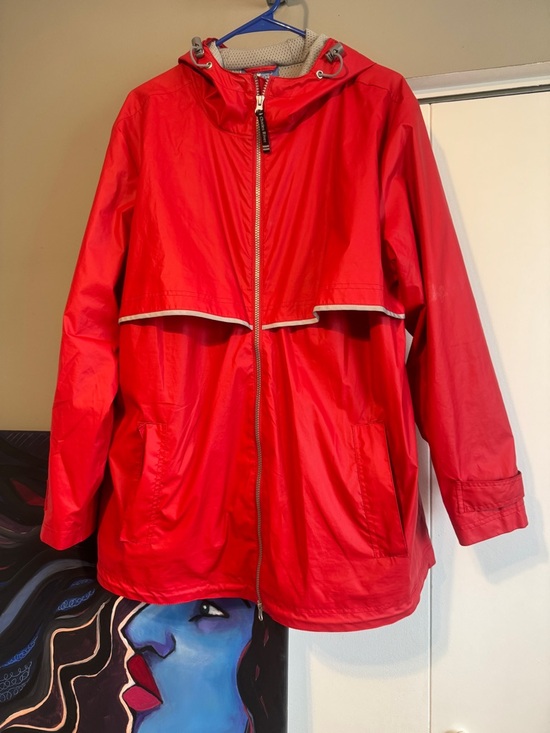 Charles River Apparel Jackets & Blazers - Charles River Apparel Red Rain Jacket 2XL New Englander Waterproof Hooded